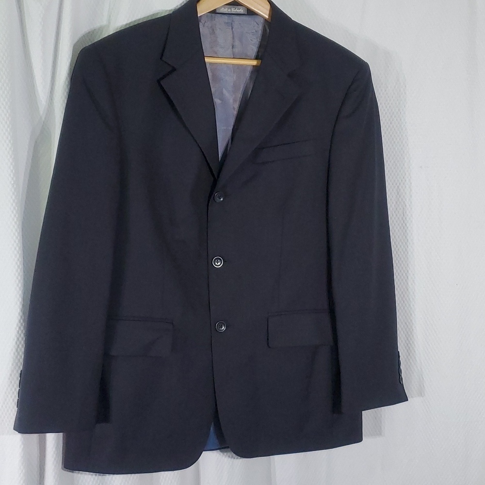 Oscar De La Renta Components Men’s Suit Jacket 100% Wool Black Size 40 S